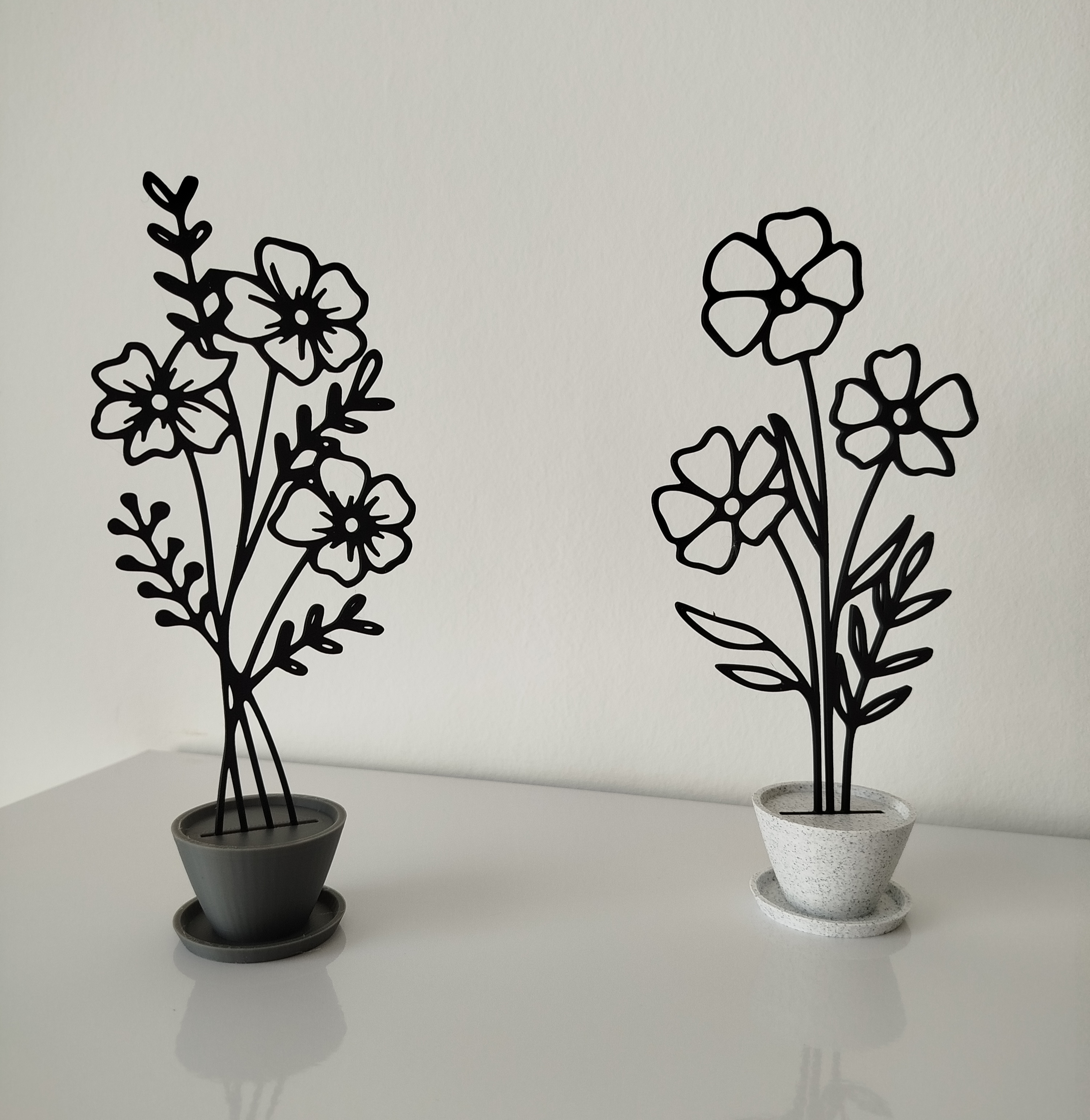 Flores - Flores de arame com vaso